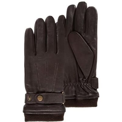 Isotoner Gants homme tactiles en cuir de chèvre pleine fleur doublés polaire, 8=S, marron - Publicité Isotoner Gants homme tactiles en cuir de chèvre pleine fleur doublés polaire, 8=S, marron - Publicité