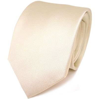 TigerTie Cravate en soie tissée jacquard en uni côtelé – Largeur de la cravate 8 cm, Blanc nacré crème, Taille Unique - Publicité TigerTie Cravate en soie tissée jacquard en uni côtelé – Largeur de la cravate 8 cm, Blanc nacré crème, Taille Unique - Publicité