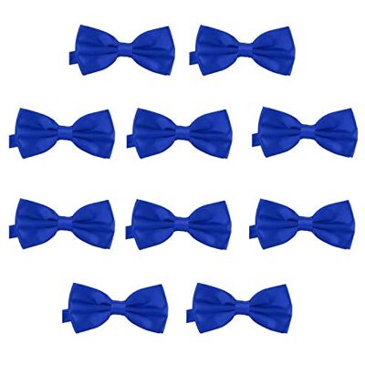 DonDon Lot de 10 Noeud papillon pour homme 12 x 6 cm avec crochet déjà lié et réglable, Bleu, Taille unique - Publicité DonDon Lot de 10 Noeud papillon pour homme 12 x 6 cm avec crochet déjà lié et réglable, Bleu, Taille unique - Publicité