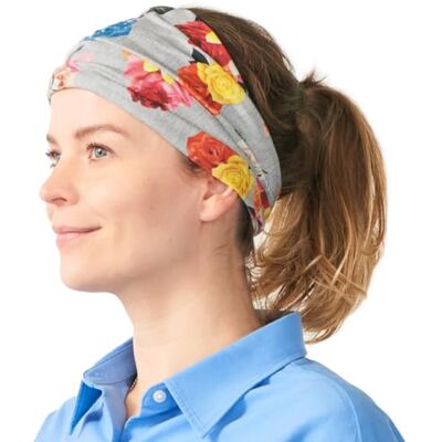 CHARM Bandeau Cheveux Femme Bandana Soleil Foulard Jersey Durable Avec Elastique Large Style Boheme Yoga Hair Pour l'Été Gris Fleur - Publicité CHARM Bandeau Cheveux Femme Bandana Soleil Foulard Jersey Durable Avec Elastique Large Style Boheme Yoga Hair Pour l'Été Gris Fleur - Publicité