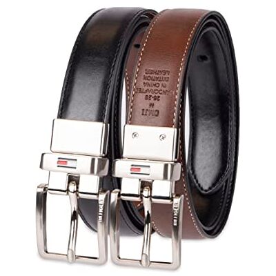 Tommy Hilfiger Ceinture réversible 2 en 1 pour grand garçon, Noir/logo cognac, Large (30-32) - Publicité Tommy Hilfiger Ceinture réversible 2 en 1 pour grand garçon, Noir/logo cognac, Large (30-32) - Publicité