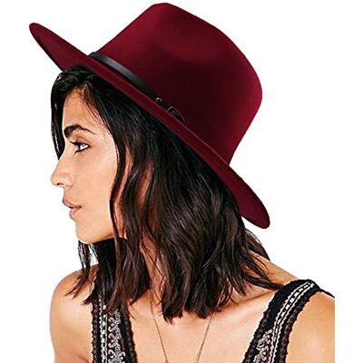 DRESHOW Chapeau Fedora à Large Bord pour Femme avec Boucle de Ceinture Rétro Panama Floppy Hat - Publicité DRESHOW Chapeau Fedora à Large Bord pour Femme avec Boucle de Ceinture Rétro Panama Floppy Hat - Publicité