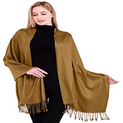 CJ Apparel Châle épais en coton mélangé, design uni, seconds, écharpe, étole, jeté, foulard de tête, pashmina NOUVEAU, Marron camel., Taille unique - Publicité CJ Apparel Châle épais en coton mélangé, design uni, seconds, écharpe, étole, jeté, foulard de tête, pashmina NOUVEAU, Marron camel., Taille unique - Publicité