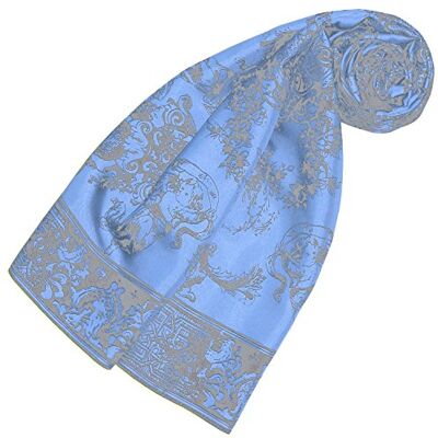 LORENZO CANA Foulard pour la femme – écharpe de 100% soie pour le printemps et l´été, carré avec les mesures de 90 x 90 cm – en bleu clair bronze - Publicité LORENZO CANA Foulard pour la femme – écharpe de 100% soie pour le printemps et l´été, carré avec les mesures de 90 x 90 cm – en bleu clair bronze - Publicité