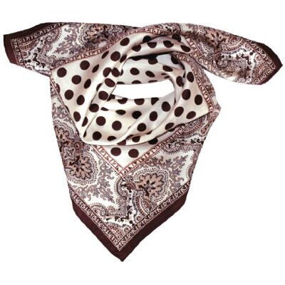LORENZO CANA Foulard pour la femme – écharpe de 100% soie pour le printemps et l´été, carré avec les mesures de 70 x 70 cm – une sensation de luxe en noir marron ecru champagne bois de rose - Publicité LORENZO CANA Foulard pour la femme – écharpe de 100% soie pour le printemps et l´été, carré avec les mesures de 70 x 70 cm – une sensation de luxe en noir marron ecru champagne bois de rose - Publicité