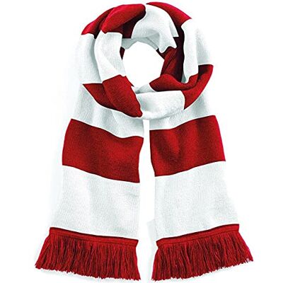 Beechfield Écharpe rayée tricotée Adulte unisexe (Taille unique) (Rouge/Blanc) - Publicité Beechfield Écharpe rayée tricotée Adulte unisexe (Taille unique) (Rouge/Blanc) - Publicité