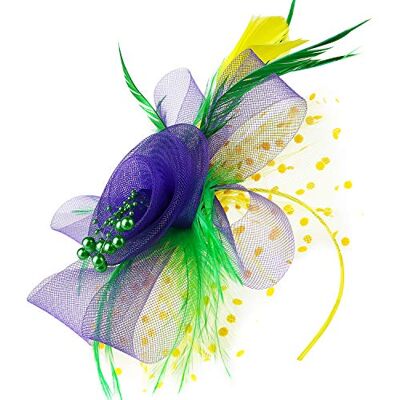 DRESHOW Fascinator Chapeau Plume Mariage Dames Day Bandeau et Clip Cocktail Tea Party Chapeau pour Fille et Femmes - Publicité DRESHOW Fascinator Chapeau Plume Mariage Dames Day Bandeau et Clip Cocktail Tea Party Chapeau pour Fille et Femmes - Publicité
