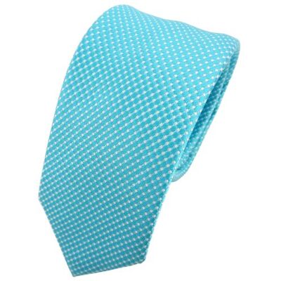 TigerTie étroit cravate en soie turquoise argent à pois cravate en soie - Publicité TigerTie étroit cravate en soie turquoise argent à pois cravate en soie - Publicité