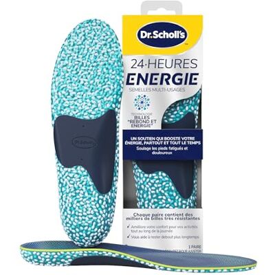 Dr.Scholl's Semelles multi-usages 24-Heures Énergie pour tout type de chaussures Technologie Billes Rebond et Énergie Soulage les pieds fatigués et douloureux 1 Paire Taille Small 35 à 40 - Publicité Dr.Scholl's Semelles multi-usages 24-Heures Énergie pour tout type de chaussures Technologie Billes Rebond et Énergie Soulage les pieds fatigués et douloureux 1 Paire Taille Small 35 à 40 - Publicité
