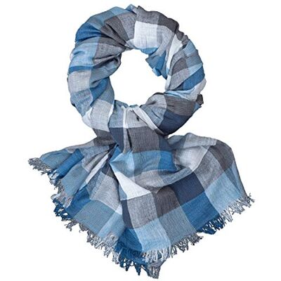 Lindenmann écharpe/écharpe tissée hommes 100% coton, foulard pour hommes, bleu-bleu - Publicité Lindenmann écharpe/écharpe tissée hommes 100% coton, foulard pour hommes, bleu-bleu - Publicité