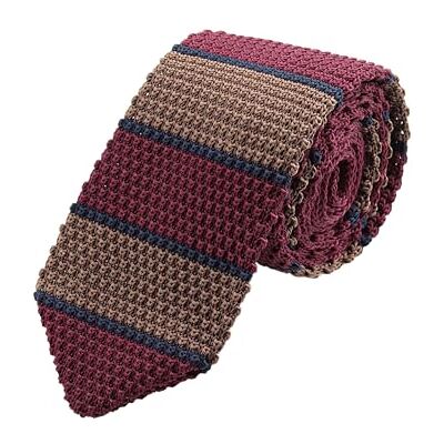 WANYING Hommes 7cm étroite Tricotés Cravate Narrow Tie Retro Sporty Casual Bureau Basic pour Gentleman À rayures Marron & Bordeaux & Bleu Navy - Publicité WANYING Hommes 7cm étroite Tricotés Cravate Narrow Tie Retro Sporty Casual Bureau Basic pour Gentleman À rayures Marron & Bordeaux & Bleu Navy - Publicité