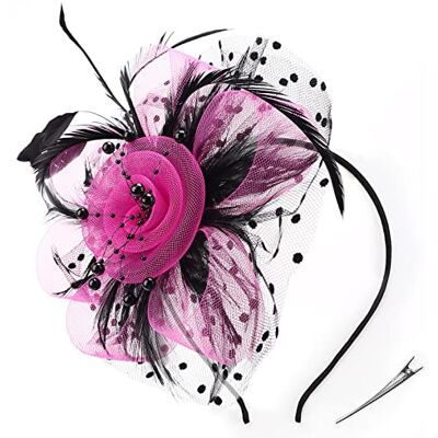 DRESHOW Fascinator Chapeau Plume Mariage Dames Day Bandeau et Clip Cocktail Tea Party Chapeau pour Fille et Femmes - Publicité DRESHOW Fascinator Chapeau Plume Mariage Dames Day Bandeau et Clip Cocktail Tea Party Chapeau pour Fille et Femmes - Publicité