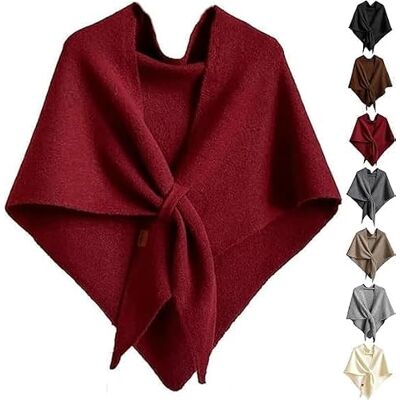 Zyzzephyr ChâLe Triangulaire En Tricot Uni Pour Femme, Nouveauté 2025, éLéGant Poncho Ouvert Sur Le Devant, Accessoire Hiver-Automne (Red) - Publicité Zyzzephyr ChâLe Triangulaire En Tricot Uni Pour Femme, Nouveauté 2025, éLéGant Poncho Ouvert Sur Le Devant, Accessoire Hiver-Automne (Red) - Publicité