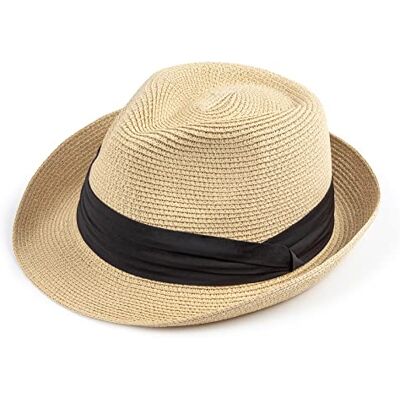 DRESHOW Femme Homme Chapeau de Paille Panama Chapeau Été Large Bord Chapeau de Soleil Anti-UV pour Plage Voyage Chapeau de Soleil - Publicité DRESHOW Femme Homme Chapeau de Paille Panama Chapeau Été Large Bord Chapeau de Soleil Anti-UV pour Plage Voyage Chapeau de Soleil - Publicité