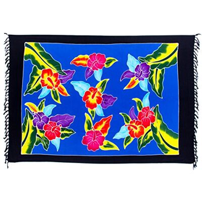 Ciffre Sarong Pareo Fleur Multicolore Hibiscus Jupe Portefeuille Lunghi Foulard Tenture + Boucle - Publicité Ciffre Sarong Pareo Fleur Multicolore Hibiscus Jupe Portefeuille Lunghi Foulard Tenture + Boucle - Publicité