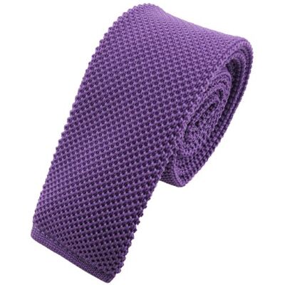TigerTie ohne Markenname étroit cravate tricotée lila bleu violet unicolor cravate Polyester Tie - Publicité TigerTie ohne Markenname étroit cravate tricotée lila bleu violet unicolor cravate Polyester Tie - Publicité