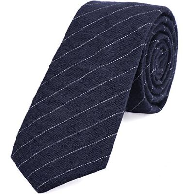 DonDon cravate homme cravate carreaux cravate rayures pour hommes coton bleu foncé rayé - Publicité DonDon cravate homme cravate carreaux cravate rayures pour hommes coton bleu foncé rayé - Publicité