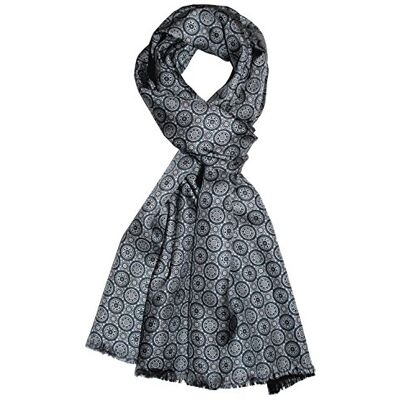 LORENZO CANA Foulard de 50% soie et 50% laine pour l`homme – écharpe réversible avec les mesures de 30 x 160 cm attrayant et noble pour le printemps et l´été en bleu clair bleu - Publicité LORENZO CANA Foulard de 50% soie et 50% laine pour l`homme – écharpe réversible avec les mesures de 30 x 160 cm attrayant et noble pour le printemps et l´été en bleu clair bleu - Publicité