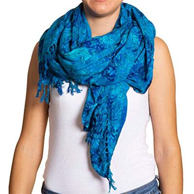 PANASIAM Scarf Batik 190X116cm, B020 Palm blue, L - Publicité PANASIAM Scarf Batik 190X116cm, B020 Palm blue, L - Publicité