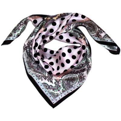 LORENZO CANA Foulard pour la femme – écharpe de 100% soie pour le printemps et l´été, carré avec les mesures de 70 x 70 cm – une sensation de luxe en rose saumon noir vert pomme gris orange - Publicité LORENZO CANA Foulard pour la femme – écharpe de 100% soie pour le printemps et l´été, carré avec les mesures de 70 x 70 cm – une sensation de luxe en rose saumon noir vert pomme gris orange - Publicité
