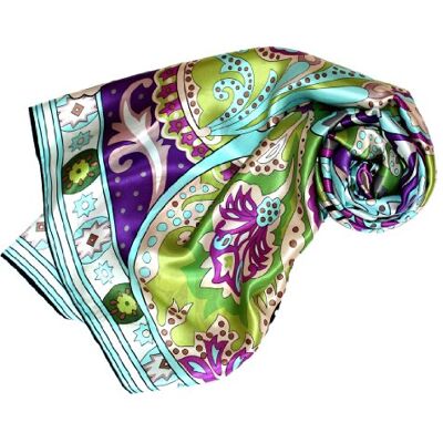 LORENZO CANA Foulard pour la femme – écharpe à la mode de 100% soie pour le printemps et l´été avec les mesures de 110 cm x 110 cm – soyeux, élégant et très coloré – - Publicité LORENZO CANA Foulard pour la femme – écharpe à la mode de 100% soie pour le printemps et l´été avec les mesures de 110 cm x 110 cm – soyeux, élégant et très coloré – - Publicité