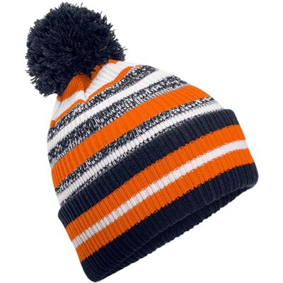 Beechfield Multi-Sport Fan Beanie French Navy/Orange/White One Size - Publicité Beechfield Multi-Sport Fan Beanie French Navy/Orange/White One Size - Publicité