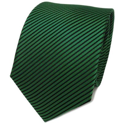 TigerTie Designer cravate en soie vert feuille verte noir rayé cravate en soie - Publicité TigerTie Designer cravate en soie vert feuille verte noir rayé cravate en soie - Publicité