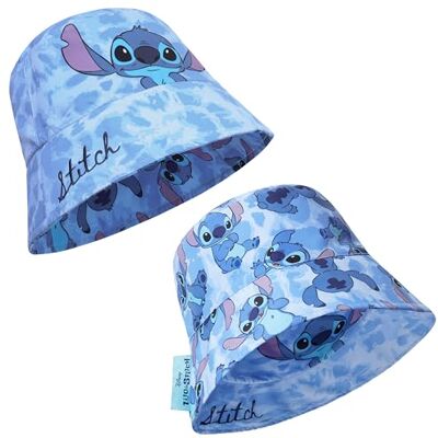 Disney Stitch Chapeau de Soleil Fille, Essentiels de Vacances à la Plage D'été (Bleu Réversible) - Publicité Disney Stitch Chapeau de Soleil Fille, Essentiels de Vacances à la Plage D'été (Bleu Réversible) - Publicité