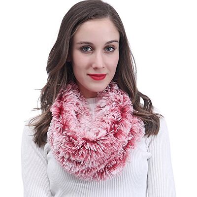 Lina & Lily Écharpe Tube Snood pour Femme en Fourrure Synthétique (Blanc et Rouge) - Publicité Lina & Lily Écharpe Tube Snood pour Femme en Fourrure Synthétique (Blanc et Rouge) - Publicité