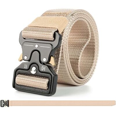 ZYEKIU Ceinture Militaire Homme Ceinture de Travail en Nylon 1,5 Pouces, Ceinture Tactique Militaire avec Boucle Métallique à Dégagement Rapide pour Randonnée Camping Sports Plein Air (Kaki) - Publicité ZYEKIU Ceinture Militaire Homme Ceinture de Travail en Nylon 1,5 Pouces, Ceinture Tactique Militaire avec Boucle Métallique à Dégagement Rapide pour Randonnée Camping Sports Plein Air (Kaki) - Publicité