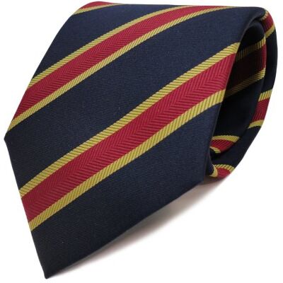 TigerTie cravate bleu royal bleu foncé rouge doré rayé Tie - Publicité TigerTie cravate bleu royal bleu foncé rouge doré rayé Tie - Publicité