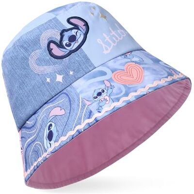 Disney Stitch Chapeau de Soleil Fille, Essentiels de Vacances à la Plage D'été (Rose/Bleu Non Réversible) - Publicité Disney Stitch Chapeau de Soleil Fille, Essentiels de Vacances à la Plage D'été (Rose/Bleu Non Réversible) - Publicité