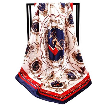 Hunker Foulard en soie pour femme Grand carré Satin 90 cm - 89 cm - Publicité Hunker Foulard en soie pour femme Grand carré Satin 90 cm - 89 cm - Publicité