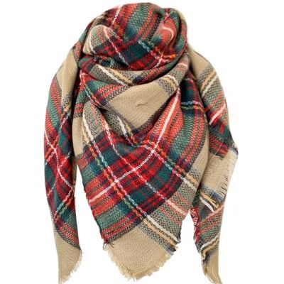 DELEY Retro Écharpe Tartan Femme à Carreaux Châle Couverture, Multicolore - Publicité DELEY Retro Écharpe Tartan Femme à Carreaux Châle Couverture, Multicolore - Publicité