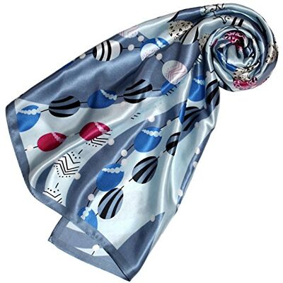 LORENZO CANA Foulard pour la femme – écharpe de 100% soie pour le printemps et l´été, carré avec les mesures de 90 x 90 cm – en gris bleu clair bleu noir blanc rouge - Publicité LORENZO CANA Foulard pour la femme – écharpe de 100% soie pour le printemps et l´été, carré avec les mesures de 90 x 90 cm – en gris bleu clair bleu noir blanc rouge - Publicité