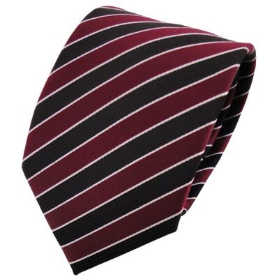 TigerTie Designer cravate rouge bordeaux bordeaux noir argent rayé Tie - Publicité TigerTie Designer cravate rouge bordeaux bordeaux noir argent rayé Tie - Publicité