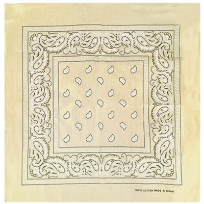 JOPHY & CO. Bandanas 100 % coton pour femme / homme / enfants, unisexe avec motif Paisley, mouchoir couvre-chef, écharpe pour cheveux / cou / poignet / tête COD., beige, Taille Unique - Publicité JOPHY & CO. Bandanas 100 % coton pour femme / homme / enfants, unisexe avec motif Paisley, mouchoir couvre-chef, écharpe pour cheveux / cou / poignet / tête COD., beige, Taille Unique - Publicité