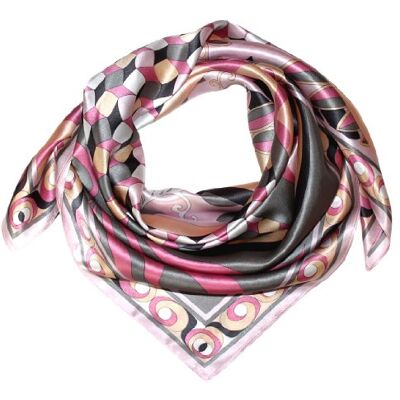 LORENZO CANA Foulard pour la femme – écharpe de 100% soie pour le printemps et l´été, carré avec les mesures de 90 x 90 cm – une sensation de luxe en rose saumon gris blanc beige - Publicité LORENZO CANA Foulard pour la femme – écharpe de 100% soie pour le printemps et l´été, carré avec les mesures de 90 x 90 cm – une sensation de luxe en rose saumon gris blanc beige - Publicité