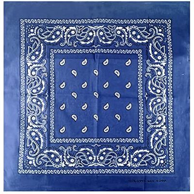 JOPHY & CO. Bandanas 100 % coton pour femme / homme / enfants, unisexe avec motif Paisley, mouchoir couvre-chef, écharpe pour cheveux / cou / poignet / tête COD., Bleu roi, Taille Unique - Publicité JOPHY & CO. Bandanas 100 % coton pour femme / homme / enfants, unisexe avec motif Paisley, mouchoir couvre-chef, écharpe pour cheveux / cou / poignet / tête COD., Bleu roi, Taille Unique - Publicité