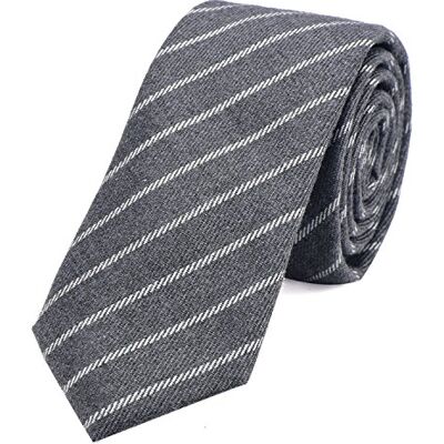 DonDon cravate homme cravate carreaux cravate rayures pour hommes coton gris rayé - Publicité DonDon cravate homme cravate carreaux cravate rayures pour hommes coton gris rayé - Publicité