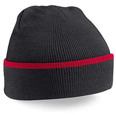 Beechfield B471 Teamwear Bonnet Taille Unique Noir/Rouge - Publicité Beechfield B471 Teamwear Bonnet Taille Unique Noir/Rouge - Publicité