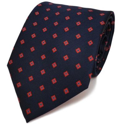 TigerTie Designer cravate bleu foncé royal rouge à motifs Tie - Publicité TigerTie Designer cravate bleu foncé royal rouge à motifs Tie - Publicité