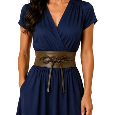 FASHIONGEN Ceinture femme Obi Cuir, CASSIANE Largeur: 8,50 cm, Cuir de Vachette certifié LWG, fabriqué en France. Publicité FASHIONGEN Ceinture femme Obi Cuir, CASSIANE Largeur: 8,50 cm, Cuir de Vachette certifié LWG, fabriqué en France. Publicité