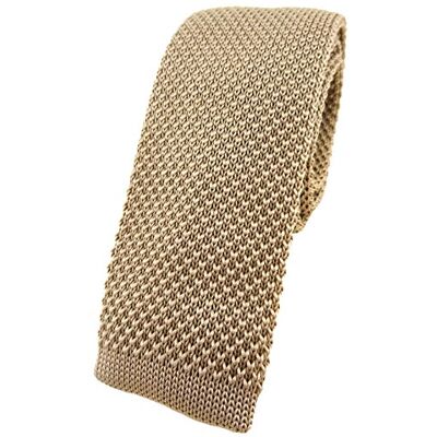 TigerTie qualité cravate tricotée en beige unicolor - - Publicité TigerTie qualité cravate tricotée en beige unicolor - - Publicité
