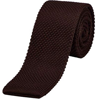 DonDon Cravate en tricot marron 5 cm - Publicité DonDon Cravate en tricot marron 5 cm - Publicité