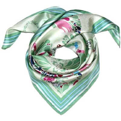 LORENZO CANA Foulard pour la femme – écharpe de 100% soie pour le printemps et l´été, carré avec les mesures de 70 x 70 cm – une sensation de luxe en vert bleu rose rouge bordeaux violet - Publicité LORENZO CANA Foulard pour la femme – écharpe de 100% soie pour le printemps et l´été, carré avec les mesures de 70 x 70 cm – une sensation de luxe en vert bleu rose rouge bordeaux violet - Publicité