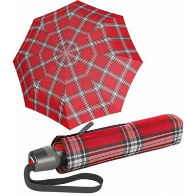 Knirps T.200 Medium Duomatic Check Red & Navy - Publicité Knirps T.200 Medium Duomatic Check Red & Navy - Publicité