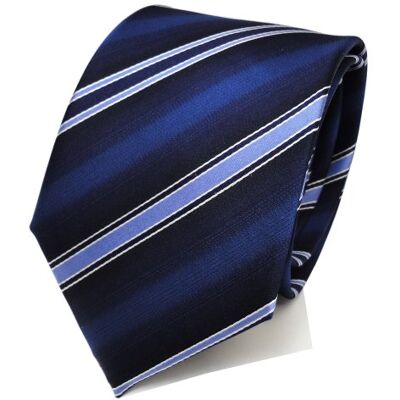 TigerTie Designer cravate en soie bleu foncé royal argent rayé cravate en soie - Publicité TigerTie Designer cravate en soie bleu foncé royal argent rayé cravate en soie - Publicité