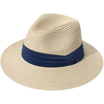 DRESHOW Femme Homme Chapeau de Paille Panama Chapeau Été Large Bord Chapeau de Soleil Anti-UV pour Plage Voyage Chapeau de Soleil - Publicité DRESHOW Femme Homme Chapeau de Paille Panama Chapeau Été Large Bord Chapeau de Soleil Anti-UV pour Plage Voyage Chapeau de Soleil - Publicité