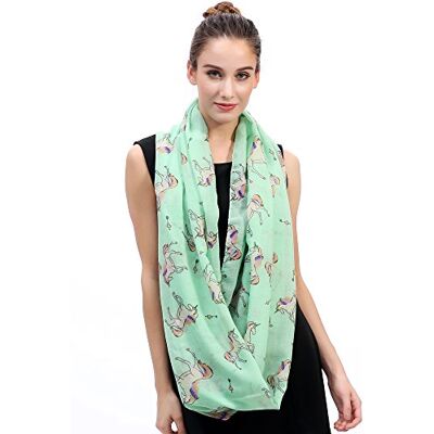 Lina & Lily Écharpe Tube Foulard pour Femme Imprimé Licorne Unicorn (Vert) - Publicité Lina & Lily Écharpe Tube Foulard pour Femme Imprimé Licorne Unicorn (Vert) - Publicité